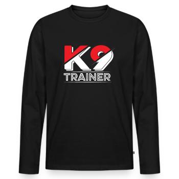 Hundetrainer Hundetrainer - Männer Premium Bio Langarmshirt - Schwarz - Vorne - Nico (187cm)