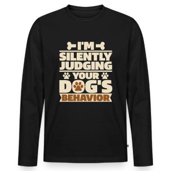 Hundetrainer Hundetrainer - Männer Premium Bio Langarmshirt - Schwarz - Vorne - Nico (187cm)