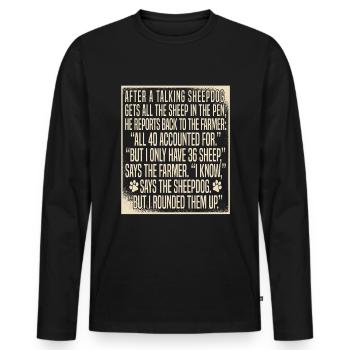 Hundetrainer Hundetrainer - Männer Premium Bio Langarmshirt - Schwarz - Vorne - Nico (187cm)