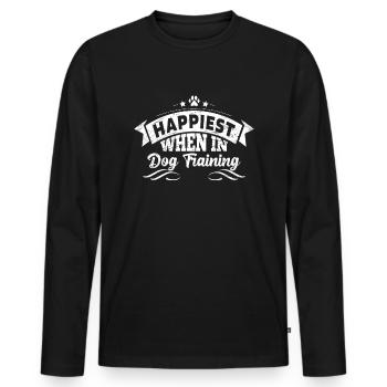Hundetrainer Hundetrainer - Männer Premium Bio Langarmshirt - Schwarz - Vorne - Nico (187cm)