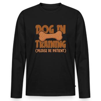 Hundetrainer Hundetrainer - Männer Premium Bio Langarmshirt - Schwarz - Vorne - Nico (187cm)