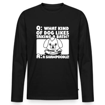Hundetrainer Hundetrainer - Männer Premium Bio Langarmshirt - Schwarz - Vorne - Nico (187cm)