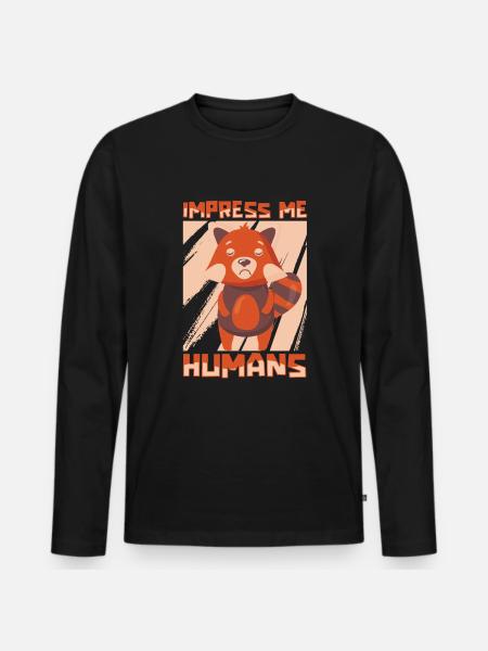 Red panda - Men's Premium Organic Long Sleeve Shirt - black