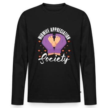 Sage-femme Futur sage-femme - T-shirt manches longues Premium bio Homme - noir - Devant - Nico (187cm)