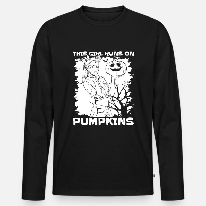 Halloween - Männer Premium Bio Langarmshirt - Schwarz