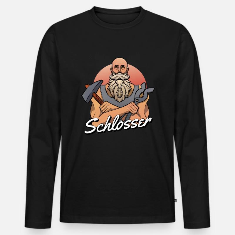 Schmied Metallbauer Schlosser - Männer Premium Bio Langarmshirt - Schwarz