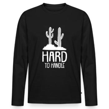 Cactus Jardin Cactus - T-shirt manches longues Premium bio Homme - noir - Devant - Nico (187cm)
