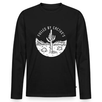 Cactus Jardin Cactus - T-shirt manches longues Premium bio Homme - noir - Devant - Nico (187cm)