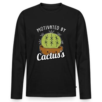 Kaktus Garten Saftig - Männer Premium Bio Langarmshirt - Schwarz - Vorne - Nico (187cm)