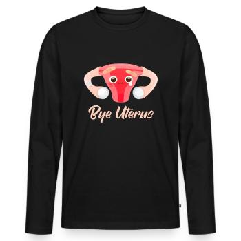 Hystérectomie Bye utérus - T-shirt manches longues Premium bio Homme - noir - Devant - Nico (187cm)