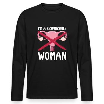 Hysterektomie - Männer Premium Bio Langarmshirt - Schwarz - Vorne - Nico (187cm)