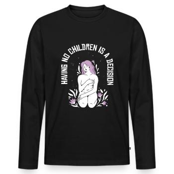 Hysterektomie Blumen Hysterektomie - Männer Premium Bio Langarmshirt - Schwarz - Vorne - Nico (187cm)