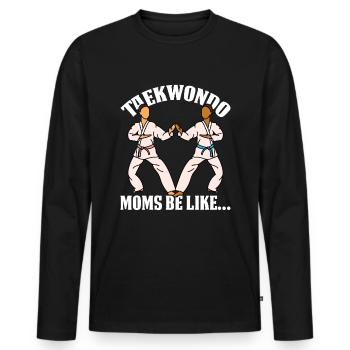 Taekwondo - T-shirt manches longues Premium bio Homme - noir - Devant - Nico (187cm)