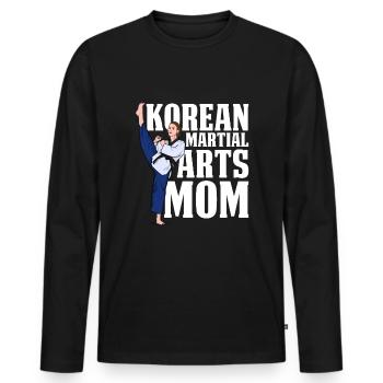 Taekwondo Mama - Männer Premium Bio Langarmshirt - Schwarz - Vorne - Nico (187cm)