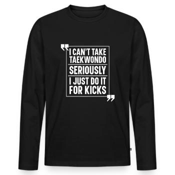 Taekwondo Tritte Taekwondo Mama - Männer Premium Bio Langarmshirt - Schwarz - Vorne - Nico (187cm)