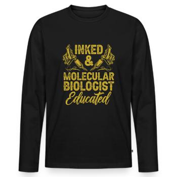 Biology Biologist Tattoo Molecular Biologist - Men's Premium Organic Long Sleeve Shirt - black - Front - Nico (187cm)