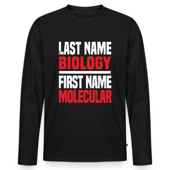 Biology Biologist Molecular biologist - Men's Premium Organic Long Sleeve Shirt - black - Front - Nico (187cm)