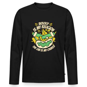 Biology Biologist Laboratory Molecular Biologist - Men's Premium Organic Long Sleeve Shirt - black - Front - Nico (187cm)