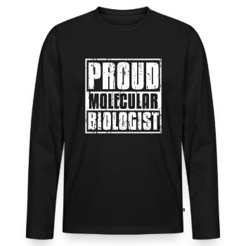 Biology Biologist Molecular biologist - Men's Premium Organic Long Sleeve Shirt - black - Front - Nico (187cm)