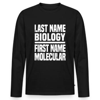 Biology Biologist Molecular biologist - Men's Premium Organic Long Sleeve Shirt - black - Front - Nico (187cm)