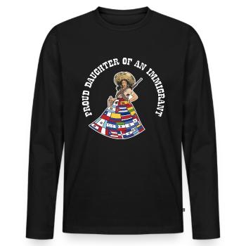 Immigrant Hispanic Heritage Month Gift - Men's Premium Organic Long Sleeve Shirt - black - Front - Nico (187cm)