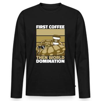 Boa Constrictor Schlange Kaffee Sonnenbrille - Männer Premium Bio Langarmshirt - Schwarz - Vorne - Nico (187cm)