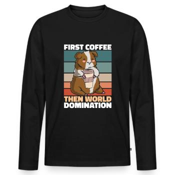Guinea pig guinea pig coffee - Men's Premium Organic Long Sleeve Shirt - black - Front - Nico (187cm)