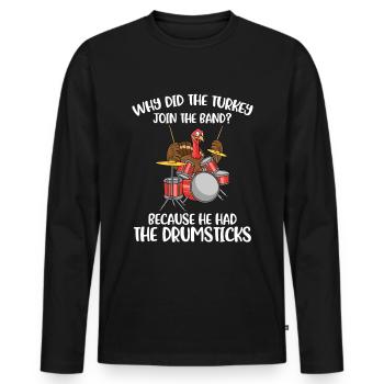 La Turquie avait le cadeau de Thanksgiving Drumsticks - T-shirt manches longues Premium bio Homme - noir - Devant - Nico (187cm)