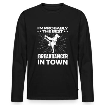 Breakdance Breakdancer Breakdance Drôle - T-shirt manches longues Premium bio Homme - noir - Devant - Nico (187cm)