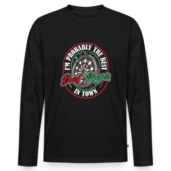 Cible du joueur de fléchettes Darts - T-shirt manches longues Premium bio Homme - noir - Devant - Nico (187cm)