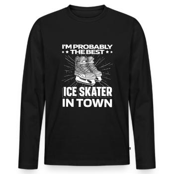 Schlittschuhlaufen Witzig - Männer Premium Bio Langarmshirt - Schwarz - Vorne - Nico (187cm)
