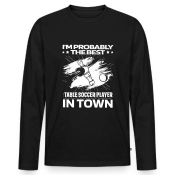 Table football foosball Funny - Men's Premium Organic Long Sleeve Shirt - black - Front - Nico (187cm)