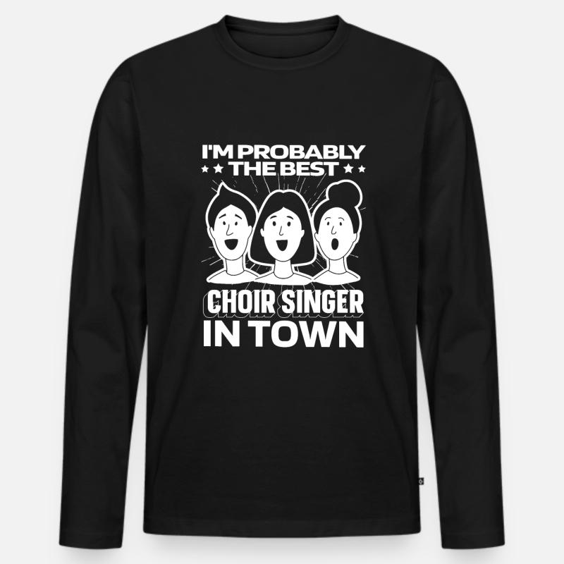 Chor Sänger Lustig - Männer Premium Bio Langarmshirt - Schwarz