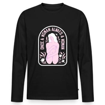 Hysterektomie Blumen Hysterektomie - Männer Premium Bio Langarmshirt - Schwarz - Vorne - Nico (187cm)