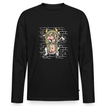 Élevage de vaches - T-shirt manches longues Premium bio Homme - noir - Devant - Nico (187cm)