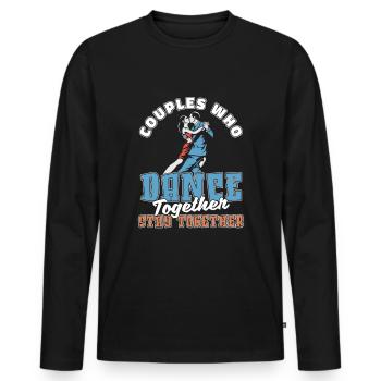 Couple professeur de danse - T-shirt manches longues Premium bio Homme - noir - Devant - Nico (187cm)