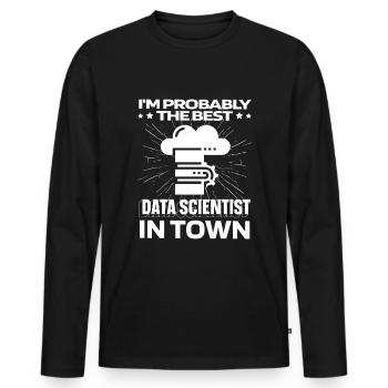Data Science Data Analyst Server - Männer Premium Bio Langarmshirt - Schwarz - Vorne - Nico (187cm)