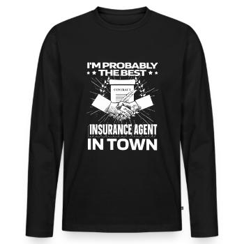 Insurance Advisor Insurance Broker Lustig - Men's Premium Organic Long Sleeve Shirt - black - Front - Nico (187cm)