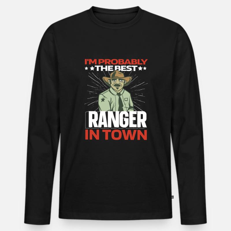 Förster Lustig - Männer Premium Bio Langarmshirt - Schwarz