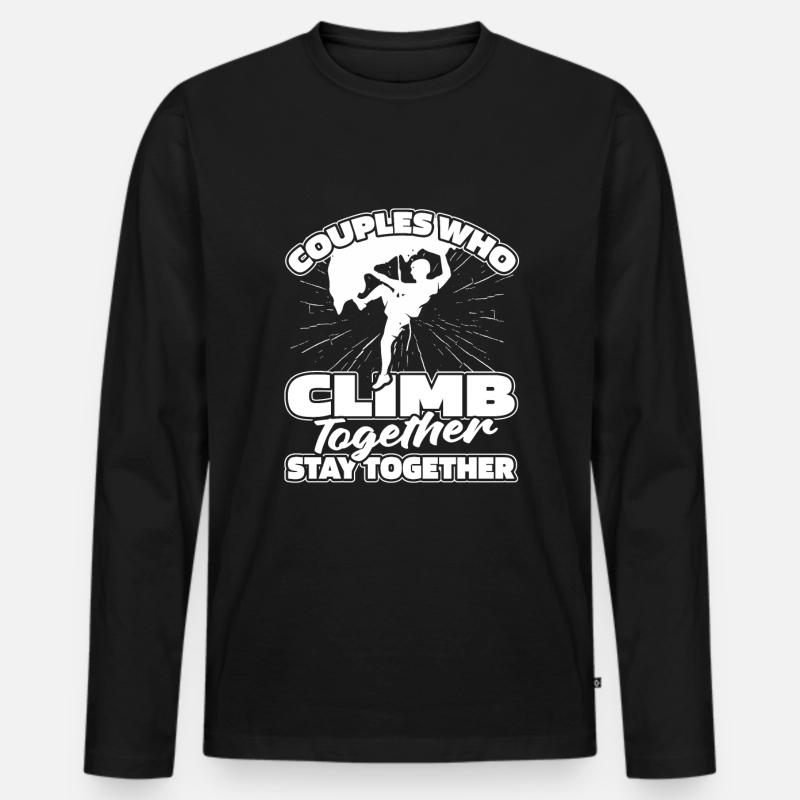 Klettern Kletterer Paar - Männer Premium Bio Langarmshirt - Schwarz