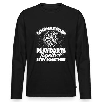 Dart Dartspieler Paar - Männer Premium Bio Langarmshirt - Schwarz - Vorne - Nico (187cm)