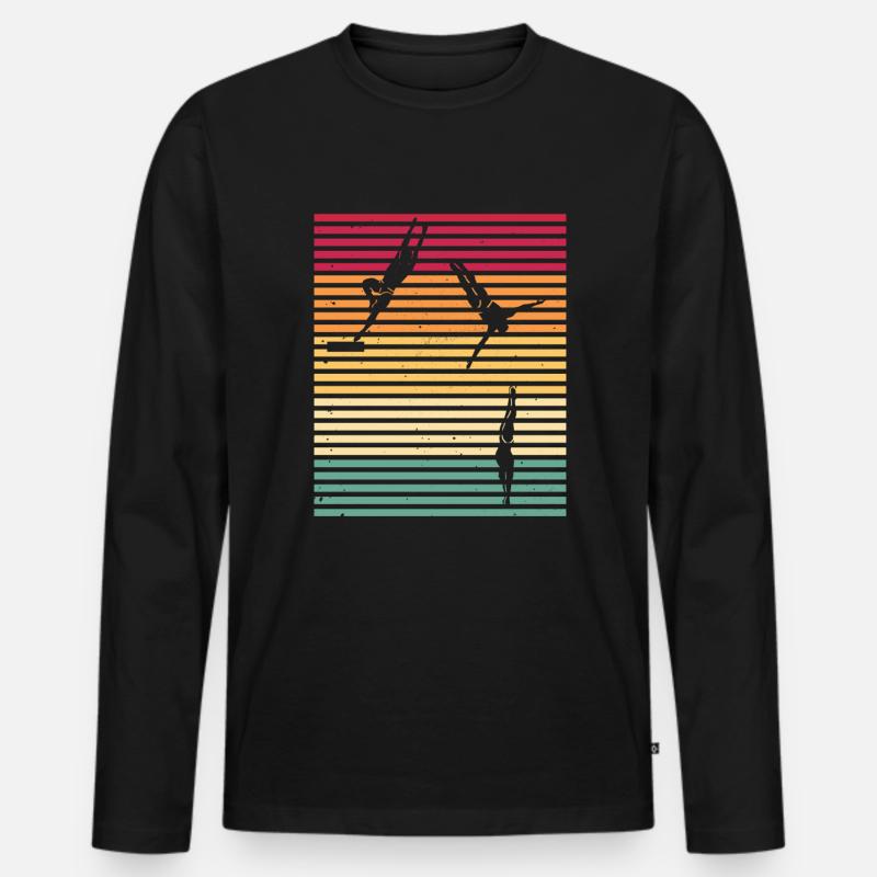 Turmspringen Turmspringer - Männer Premium Bio Langarmshirt - Schwarz