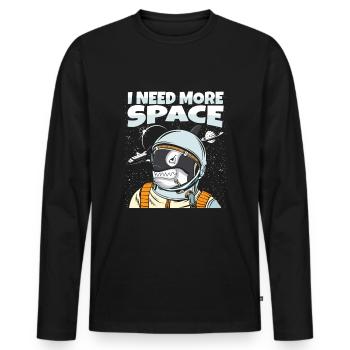 Orca Whale Killer Whale Killer Whale Astronaut - Men's Premium Organic Long Sleeve Shirt - black - Front - Nico (187cm)