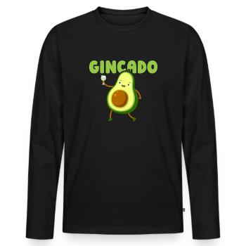 Gin Avocat - T-shirt manches longues Premium bio Homme - noir - Devant - Nico (187cm)