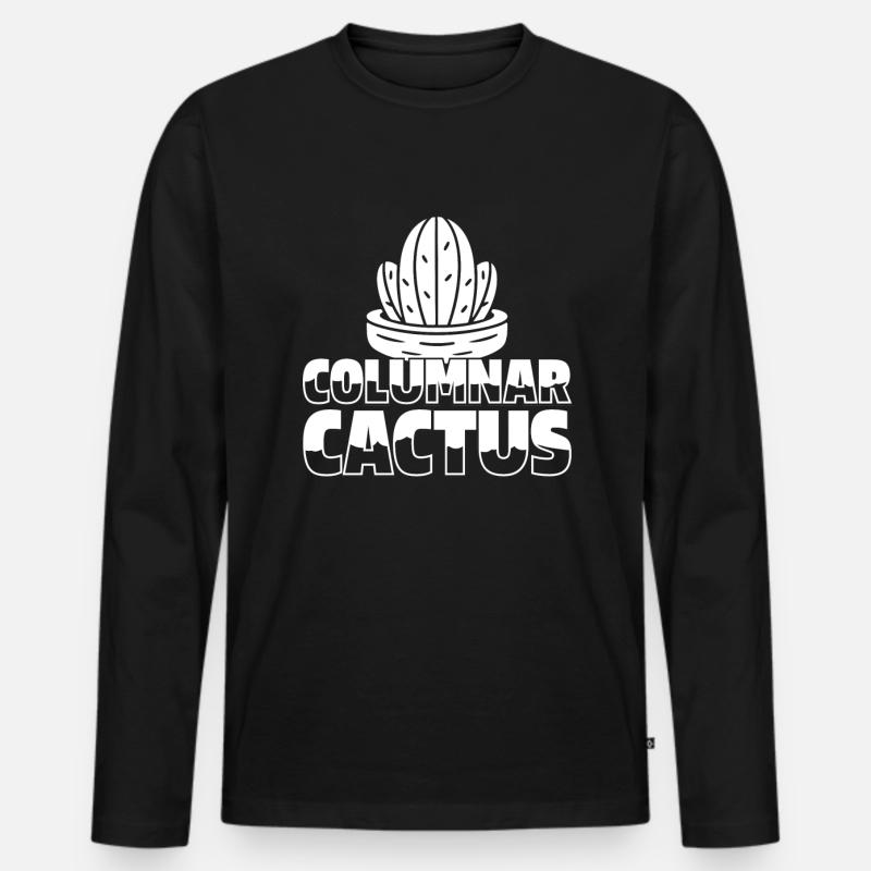 Kaktus Garten - Männer Premium Bio Langarmshirt - Schwarz