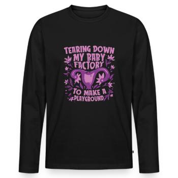 Hysterektomie - Männer Premium Bio Langarmshirt - Schwarz - Vorne - Nico (187cm)