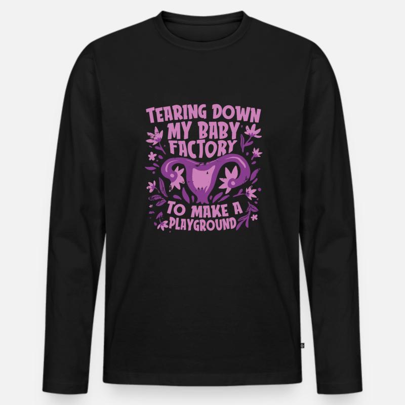 Hysterektomie - Männer Premium Bio Langarmshirt - Schwarz