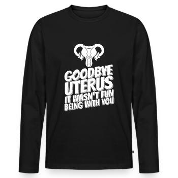 Hysterektomie - Männer Premium Bio Langarmshirt - Schwarz - Vorne - Nico (187cm)