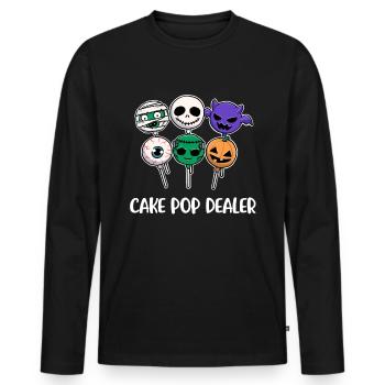 Cake Pop Dealer Cake Gift - Men's Premium Organic Long Sleeve Shirt - black - Front - Nico (187cm)