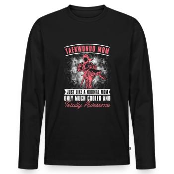 Taekwondo - T-shirt manches longues Premium bio Homme - noir - Devant - Nico (187cm)